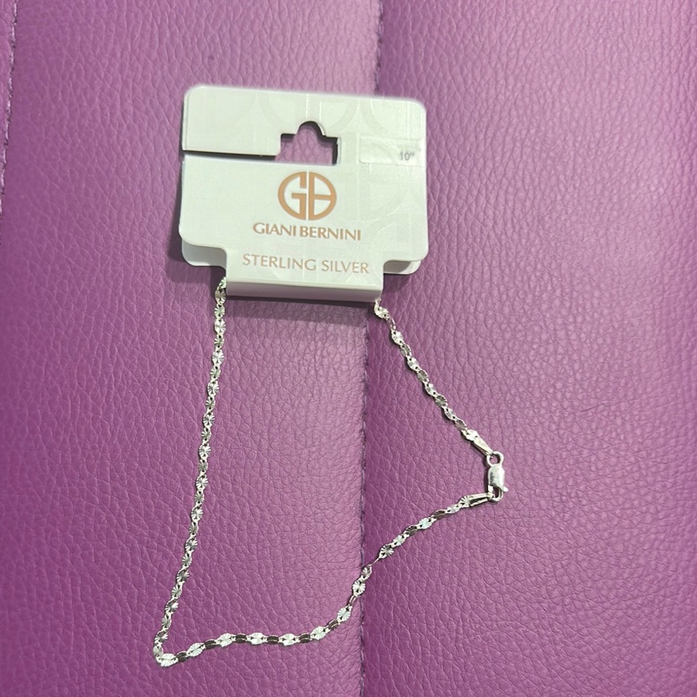 Giani Bernini Sterling Silver Anklet 10”